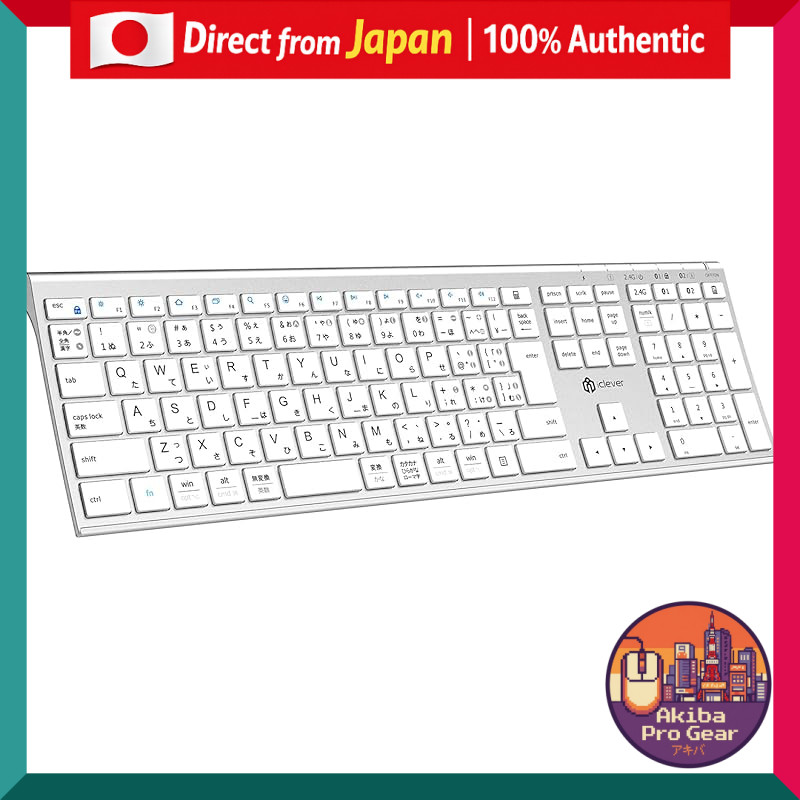 iClever Keyboard Wireless Bluetooth 2.4GHz JIS Japanese Layout Dual ...