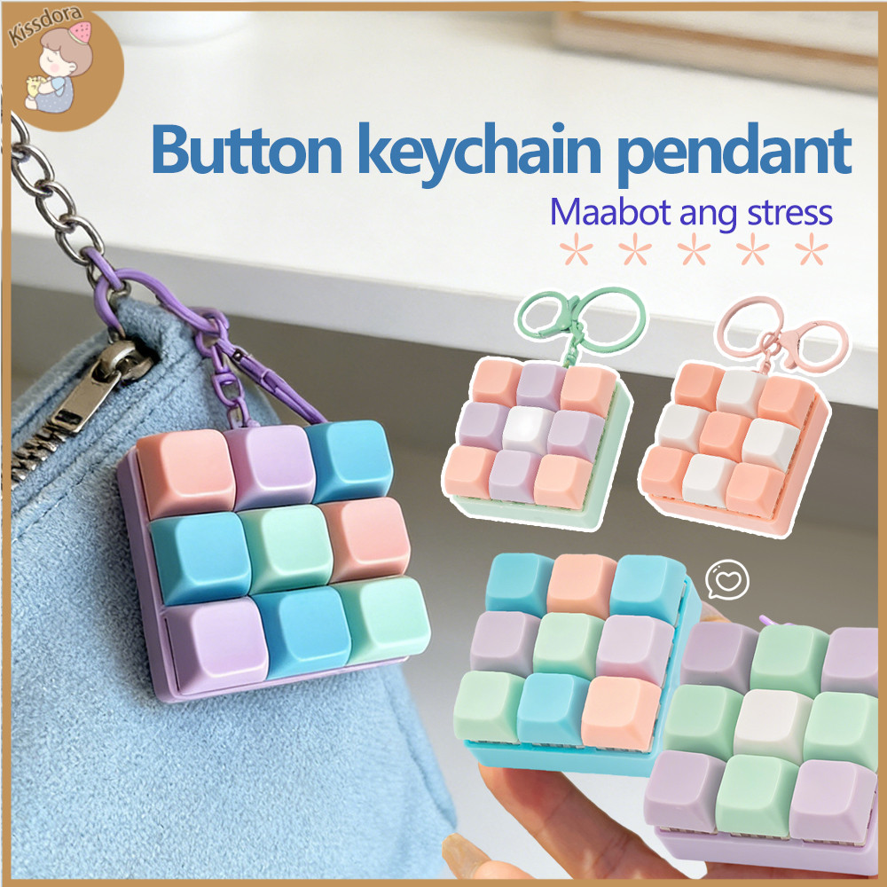 Kissdora Nine-key Keyboard Decompression Keychain Fidget Toy DIY Games ...
