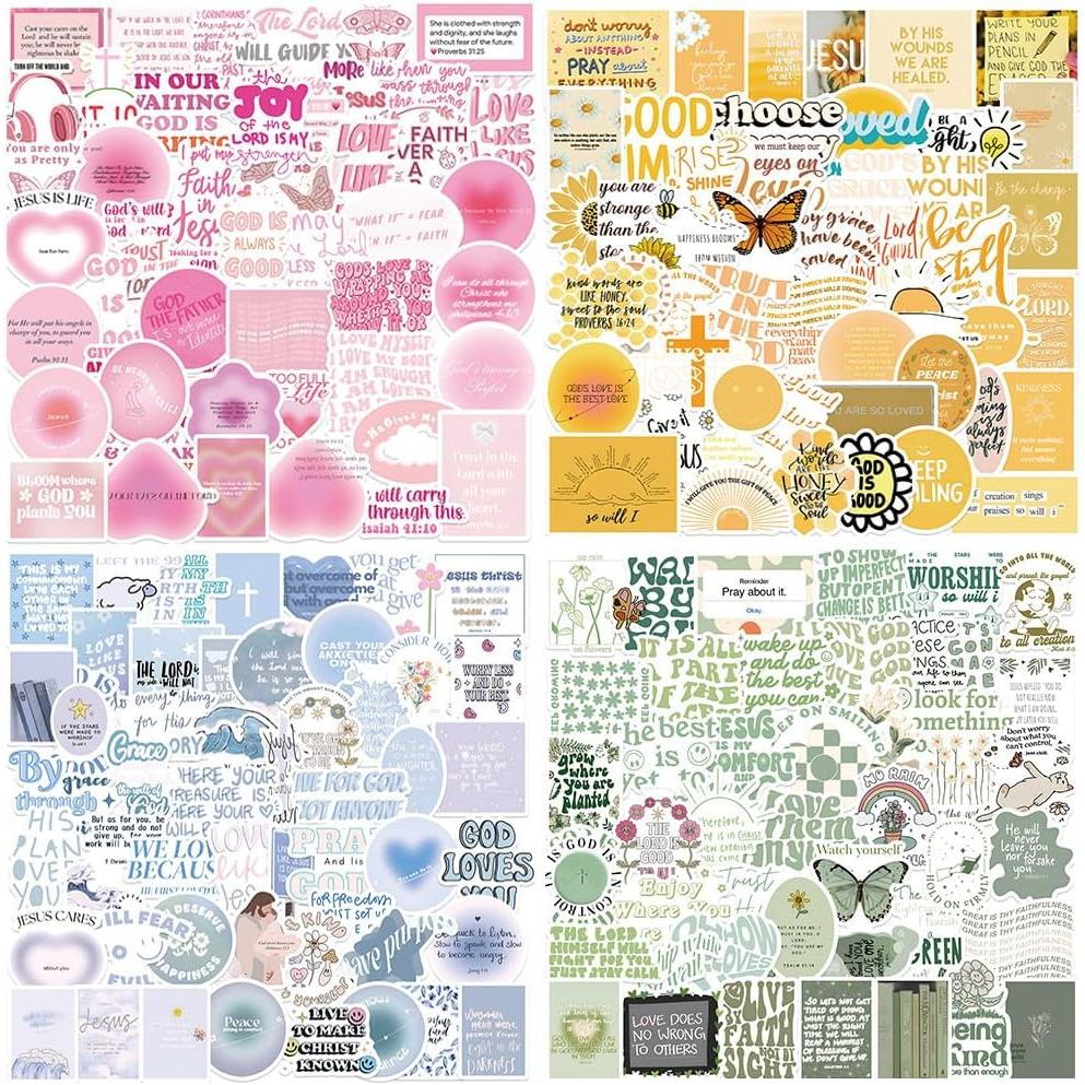200PCS Bible Stickers, Inspirational Christian Stickers, Bible Verse ...