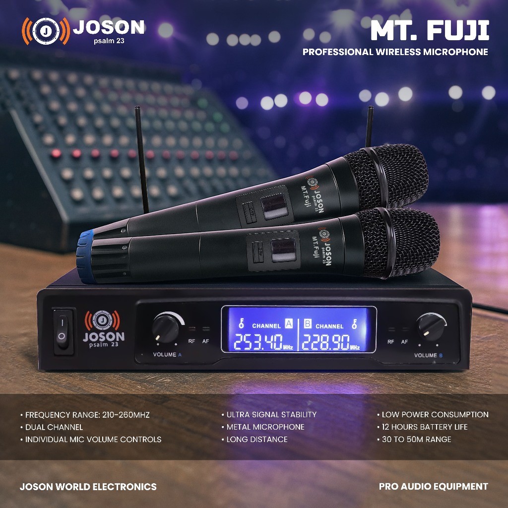 Professional Wireless Microphone Dual Mic MT FUJI Karaoke Mic System ...