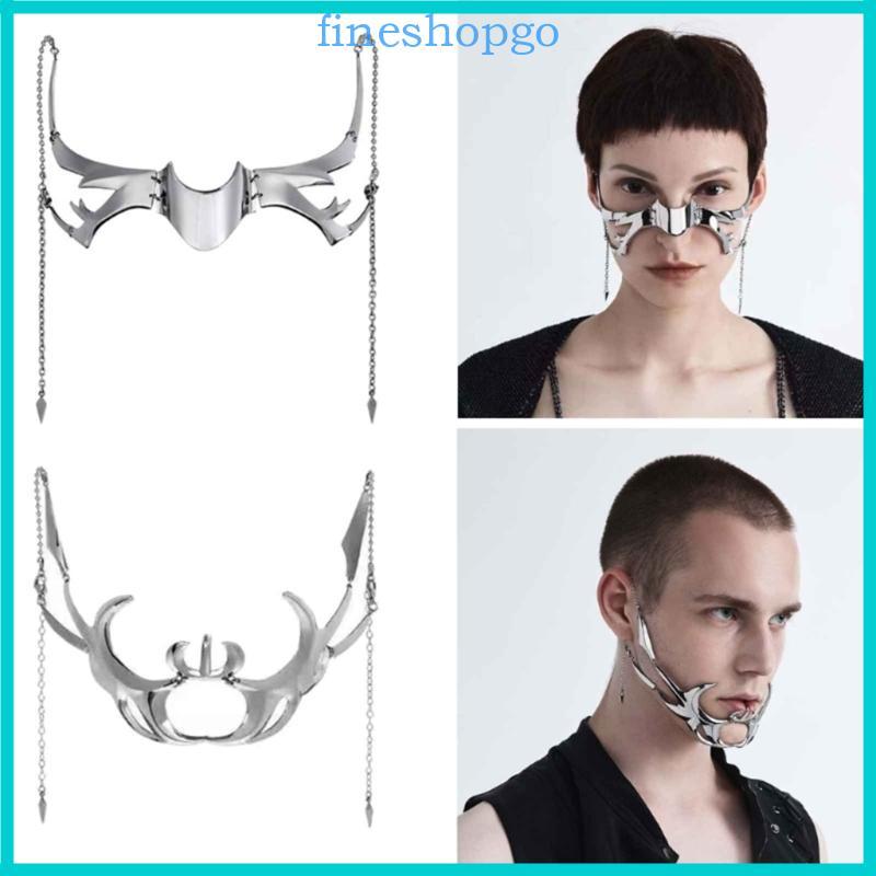 Fine Metal Luxury For Women Men Silver Color Party Face Chain Gothic ...