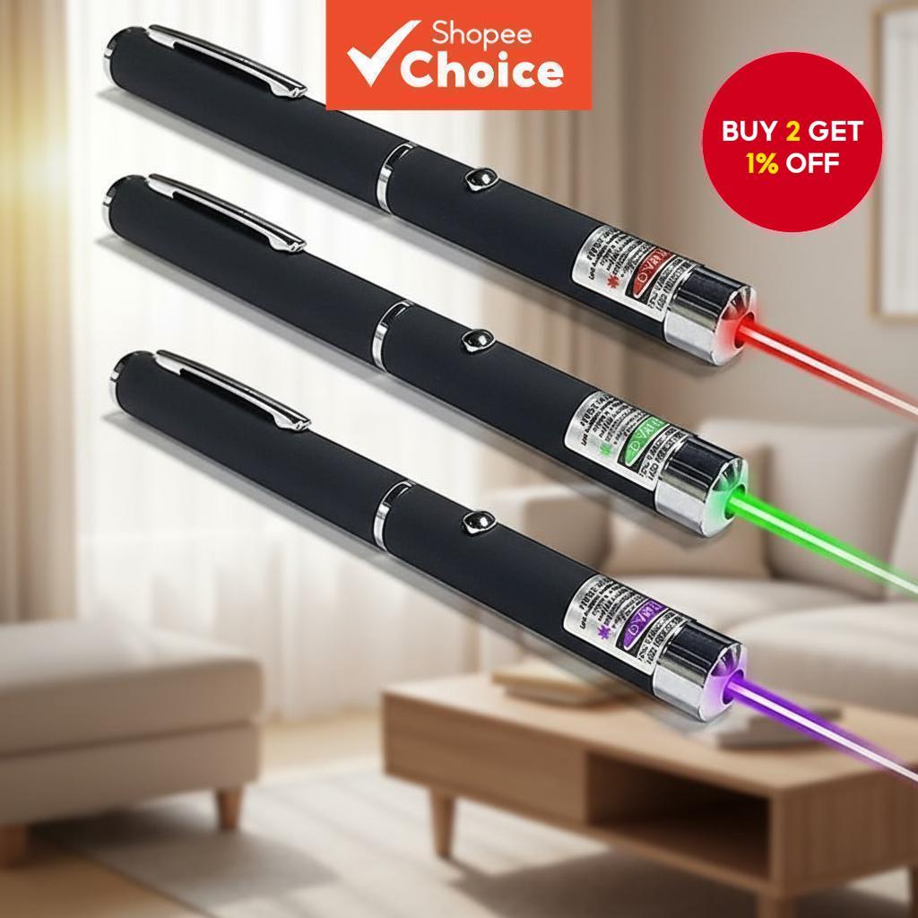 Strong Green Red Blue Laser Pointer 5mW Single Point Light | Shopee ...
