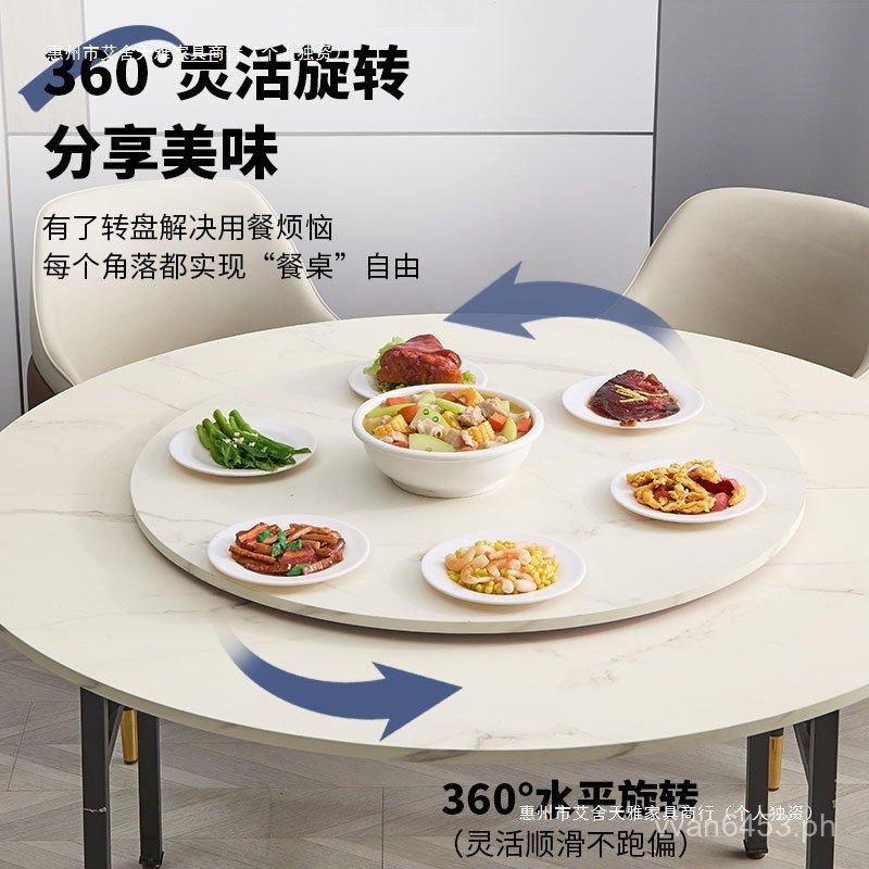 Rotating Dining Table Turntable Home Wooden Simple Dining Table Hotel ...