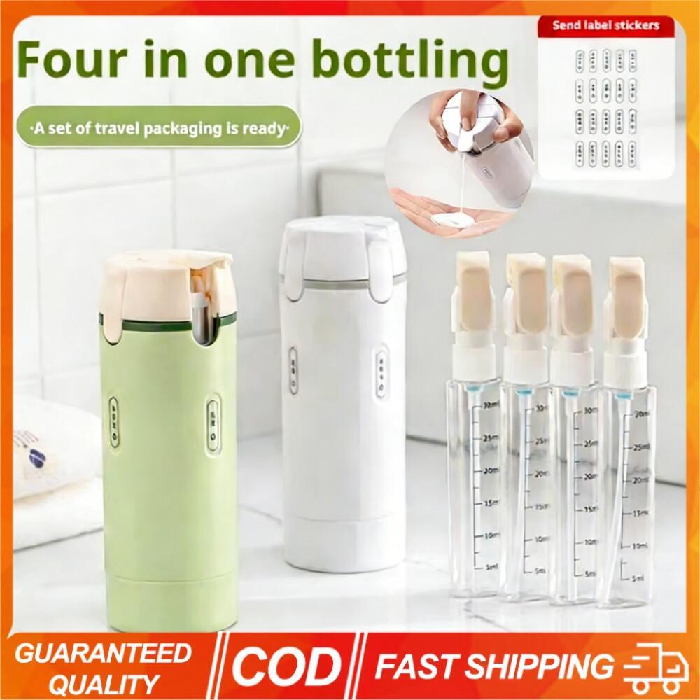 (Local stock) 4-in-1 Travel Refillable Dispenser Bottles Press ...