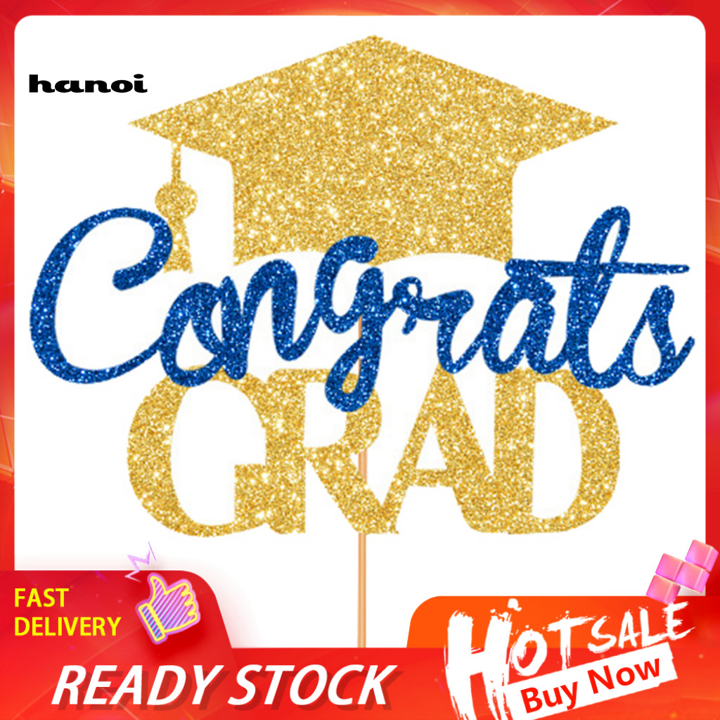 HAN_ Graduation Party Decorations 2024 Graduation Cake Topper Congrats ...