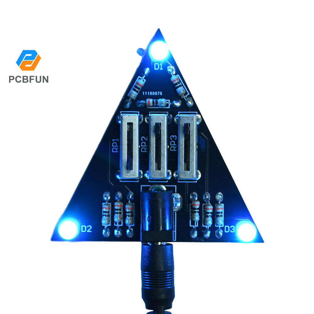 Pcbfun DC 5V Sliding Resistor RGB Dimmable LED DIY Soldering Practice ...