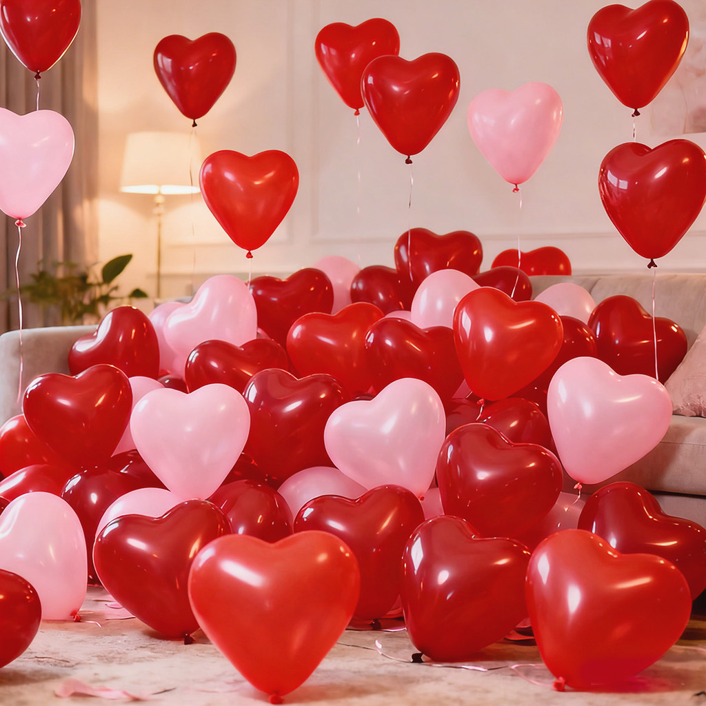 Birthday Party Decorations 20 Pcs Heart Shape Macaron Color Latex ...