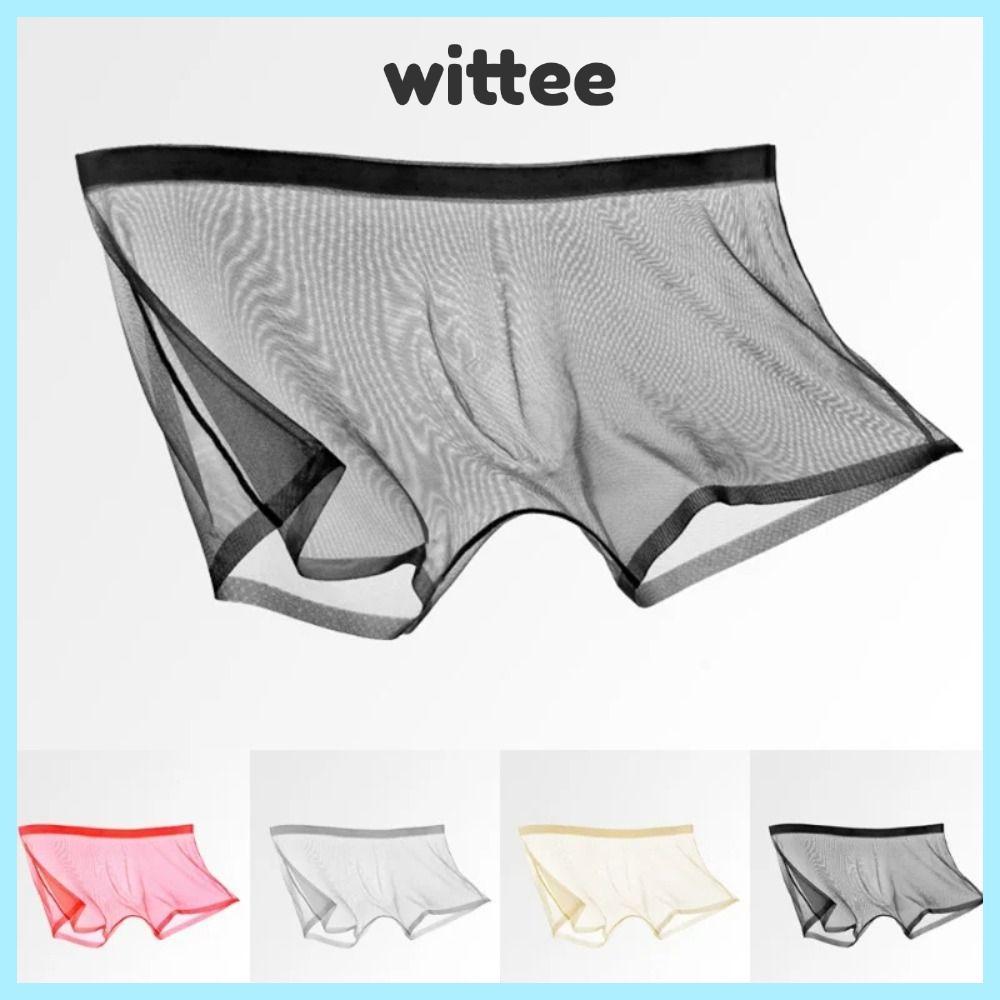 WITTEE Transparent Boxers, Bulge Ice Silk Lingerie Intimates Men's ...