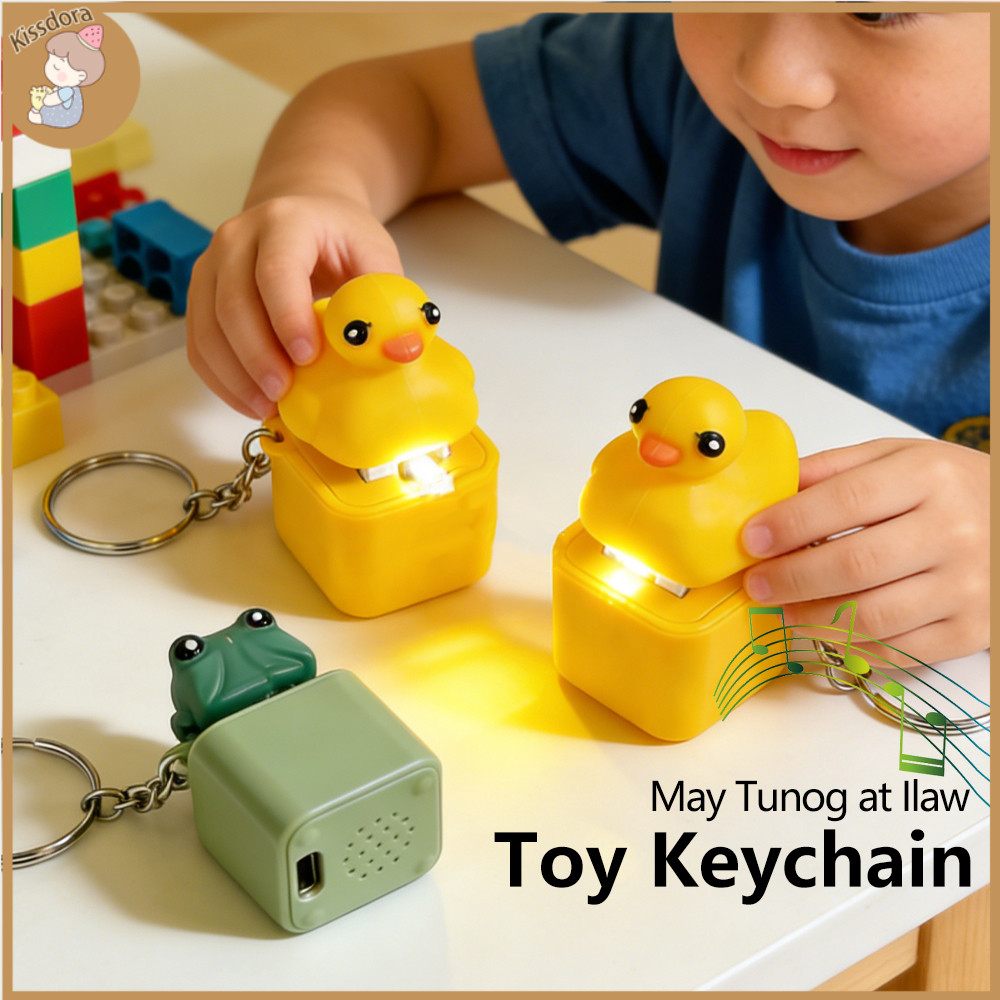 Kissdora Push Button Luminous Sound Keychain Duck & Frog Fidget Toy ...