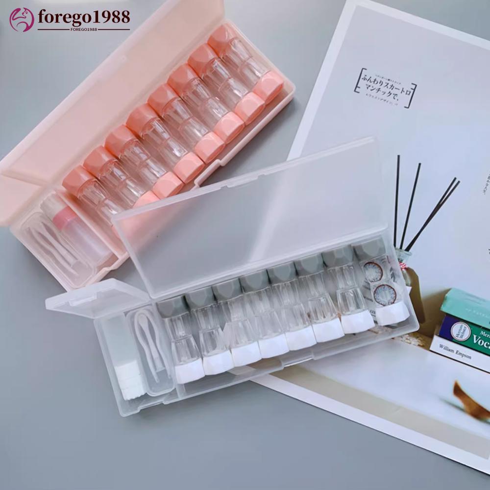 FOREGO1988 8pcs Contact Lens Box Holder with Lenses Tweezers Contact ...