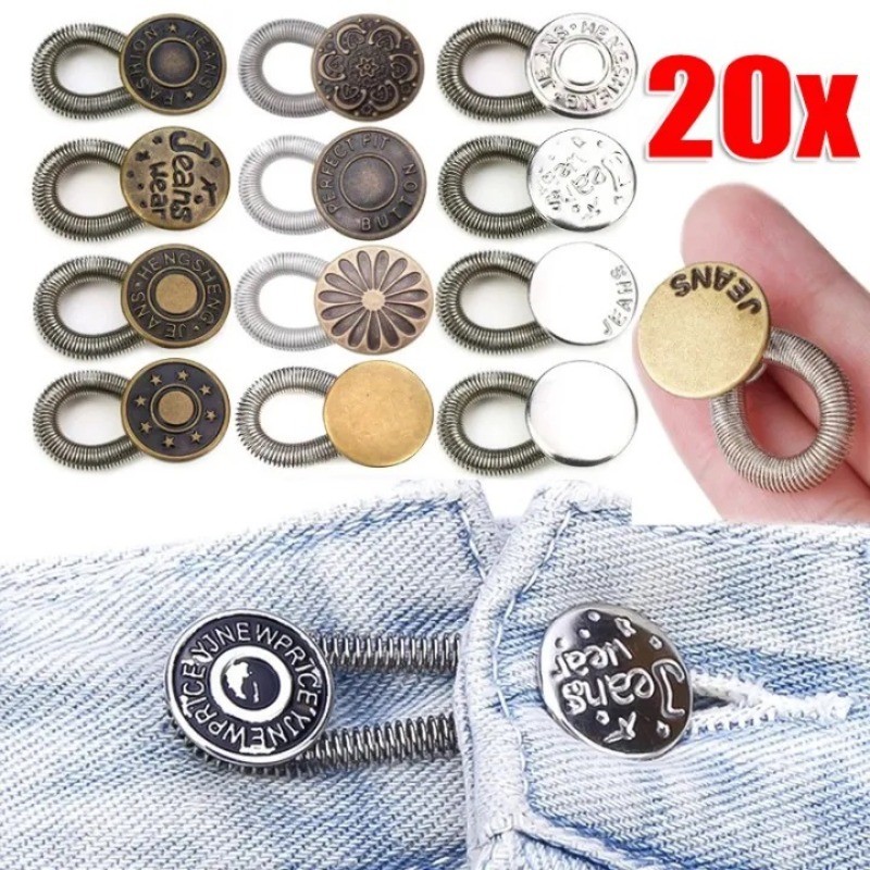 3/5/10/20Pcs Magic Metal Button Extender for Pants Jeans / Adjustable ...