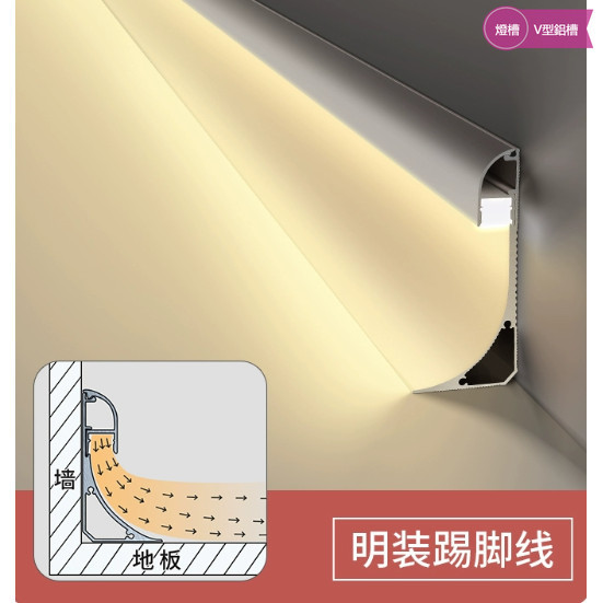 V-Shaped Aluminum Slot Triangle Light LED Wall-Washing Reflective ...