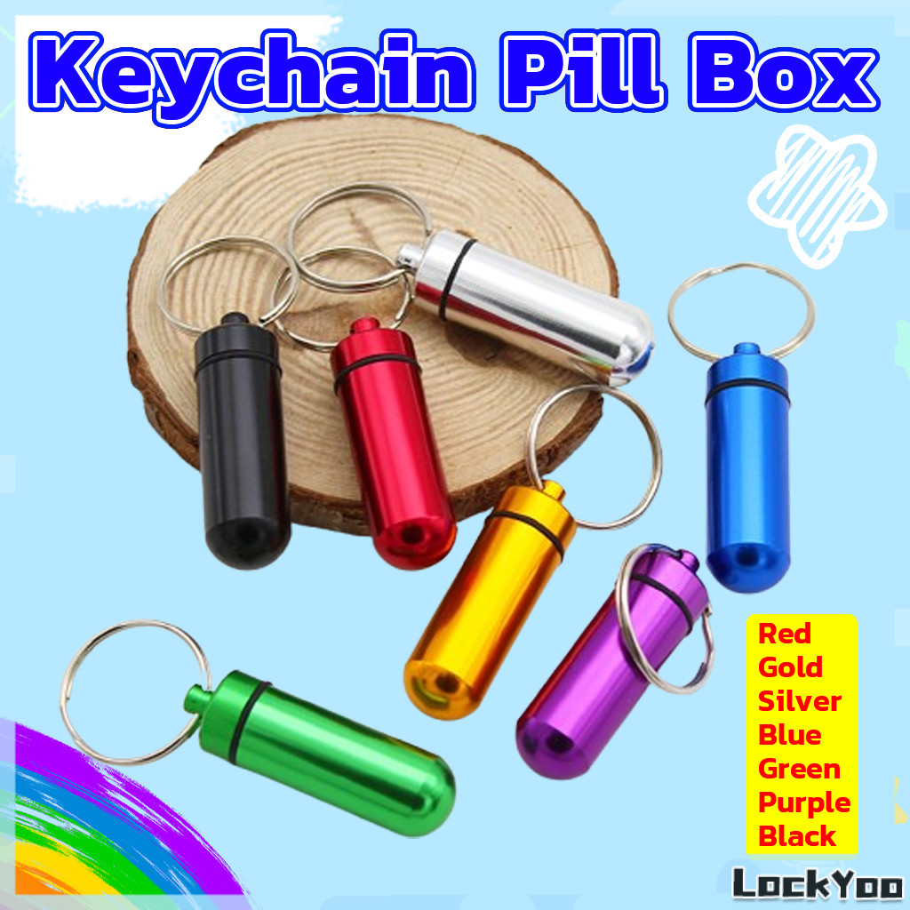 Aluminum Keychain Medication Pill Box Portable Mini Travel Pill Boxes ...
