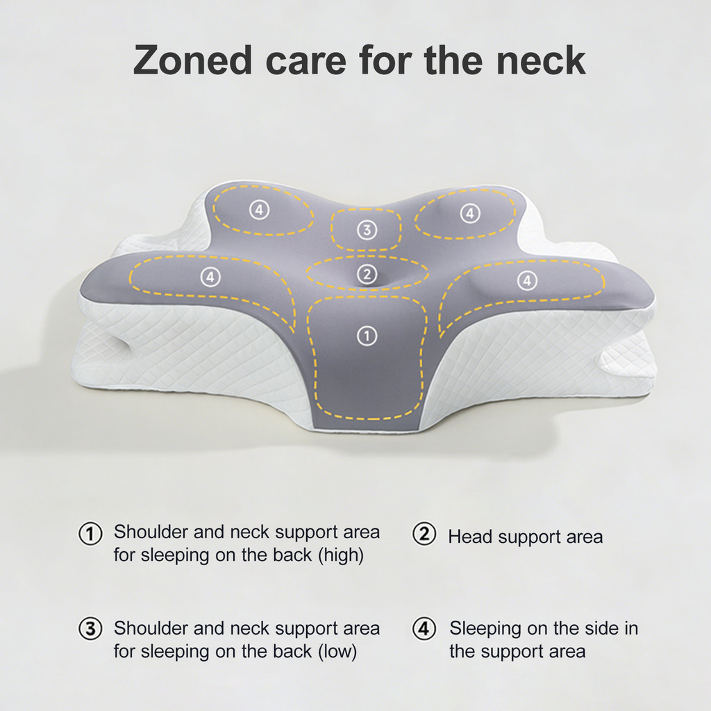 Butterfly Shaped Memory Foam Pillow Home Butterfly Shaped Memory Foam Pillow for Neck Pain Relief | Shopee Philippines
