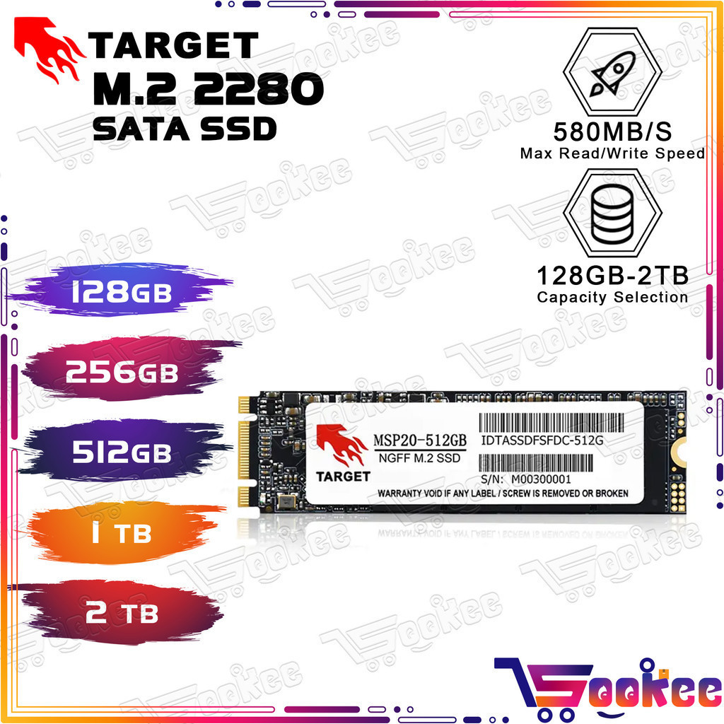 TARGET M.2 SATA SSD 2280 NGFF 128GB 256GB 512GB 1TB 2TB | 3D NAND Solid ...