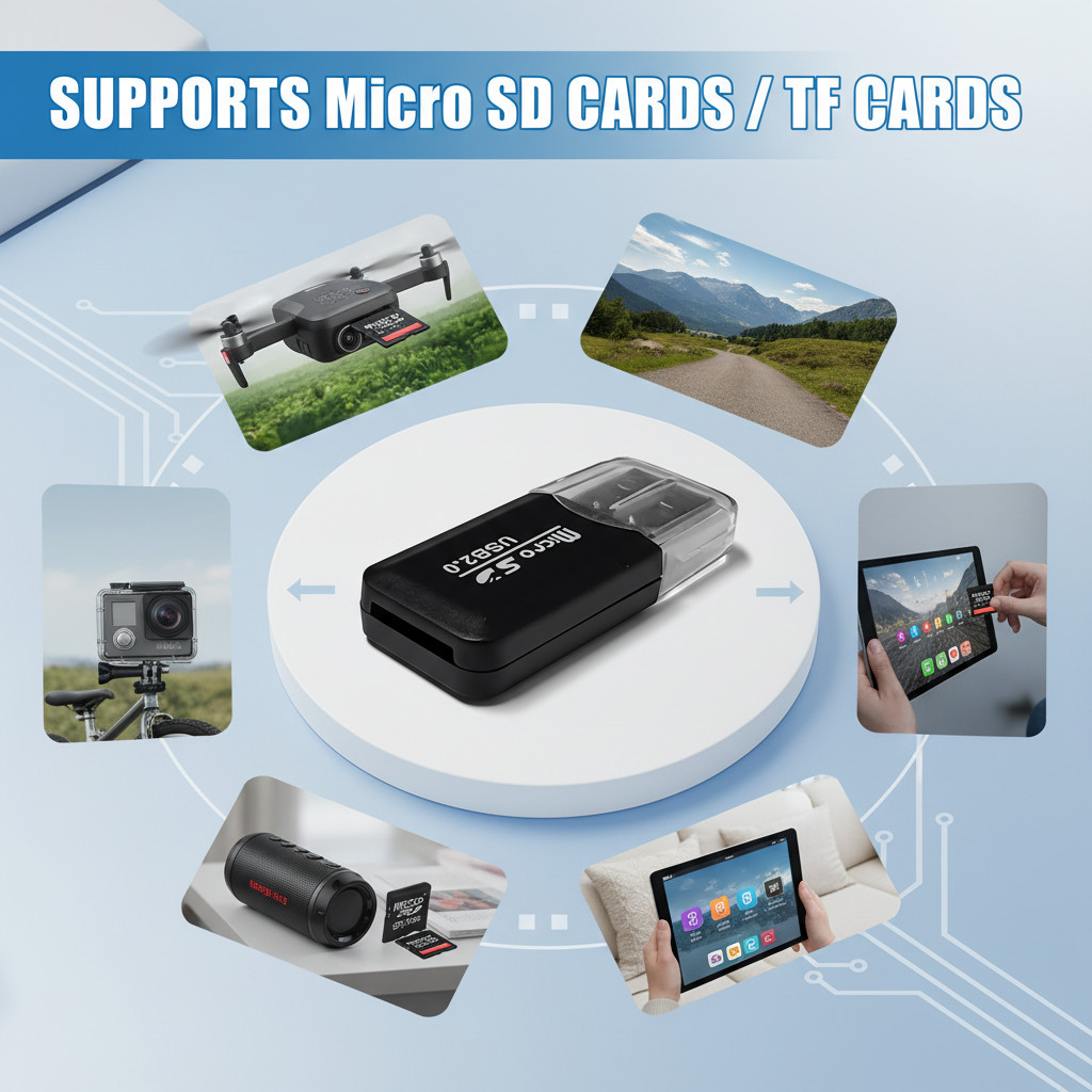 【Camera Accessories】Card Reader, Supports Micro SD Card/TF Card, USB 2. ...