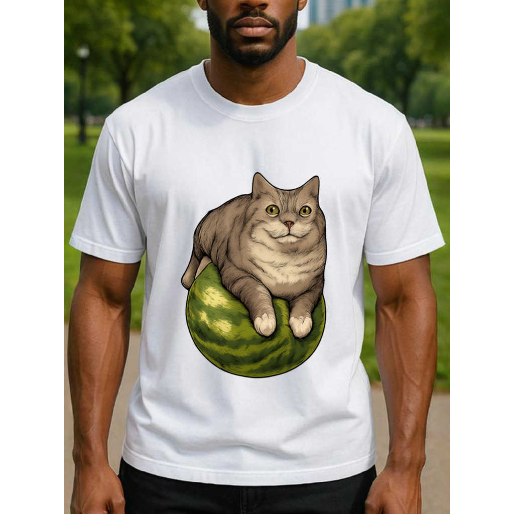 Cat watermelon summer cool and relaxed atmosphere Men's printed short ...