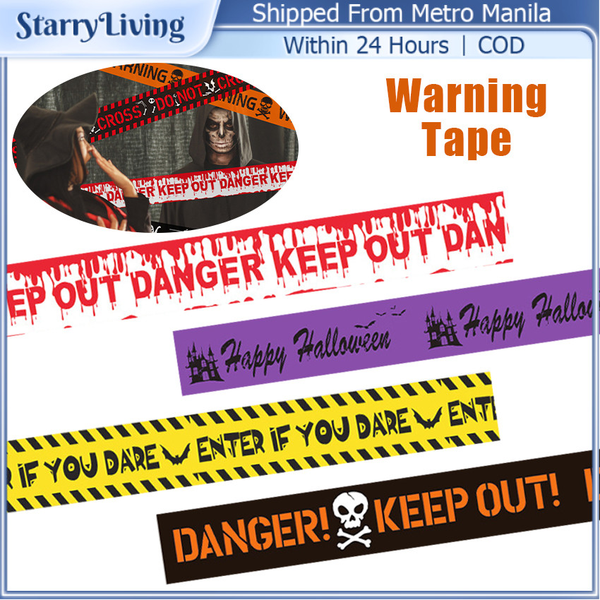 Halloween Warning Tape Signs Keep Out Caution Line Banner Prop for ...