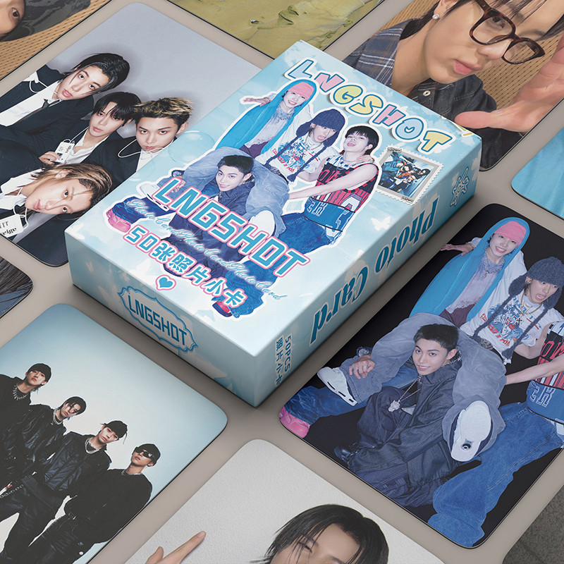 50pcs/box LNGSHOT Holographic Card Photocard Laser LOMO Card KPOP ...