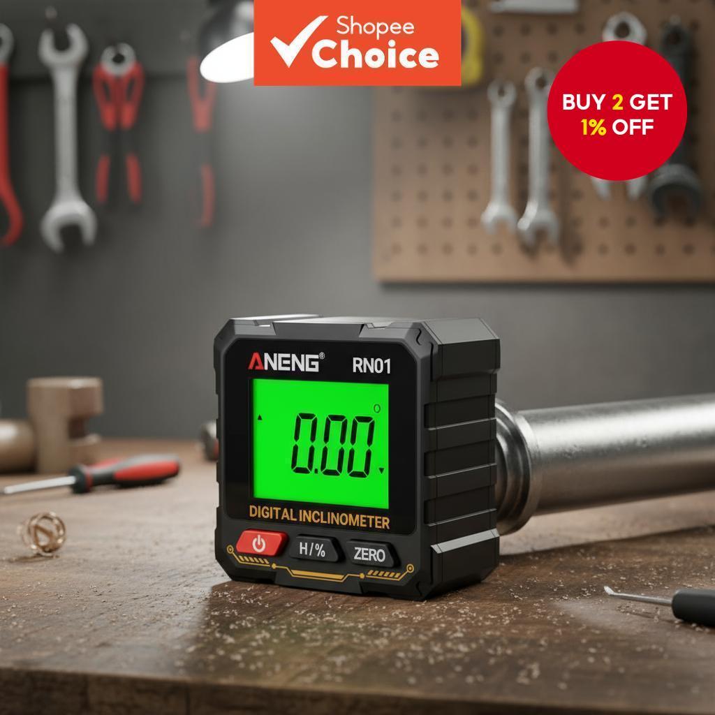 ANENG RN01 Smart Digital Angle Meter 360 Degree Mini Inclinometer ...