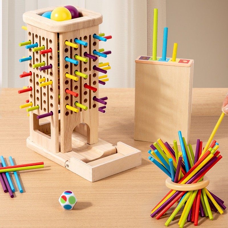 3 in 1 Wooden Stick Pulling Game Early Childhood Education Color ...