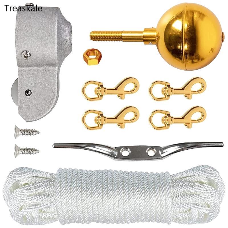 TREA Outdoor Weatherproof Flagpole Hardware Pulley Maintenance System ...