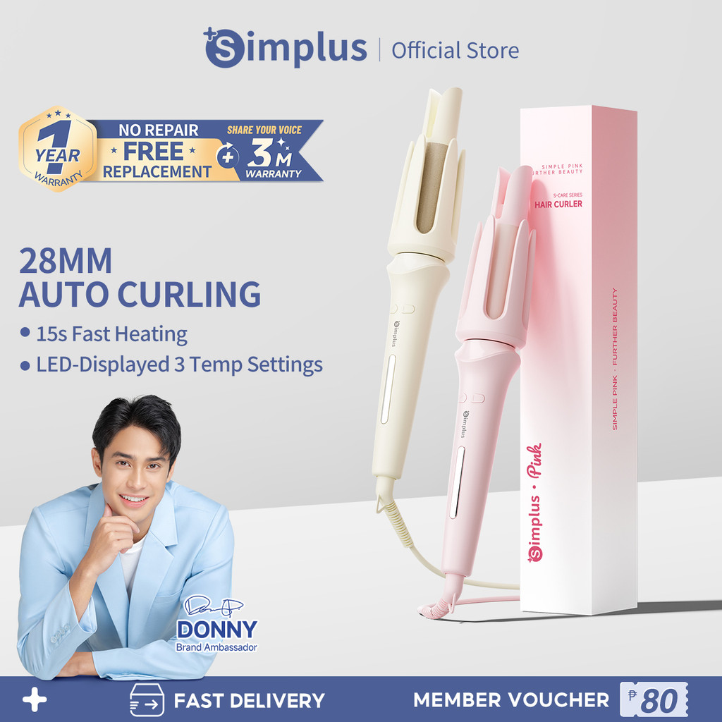 Simplus Automatic Hair Curler 28mm Curl Diameter Egg Roll Style 3 ...