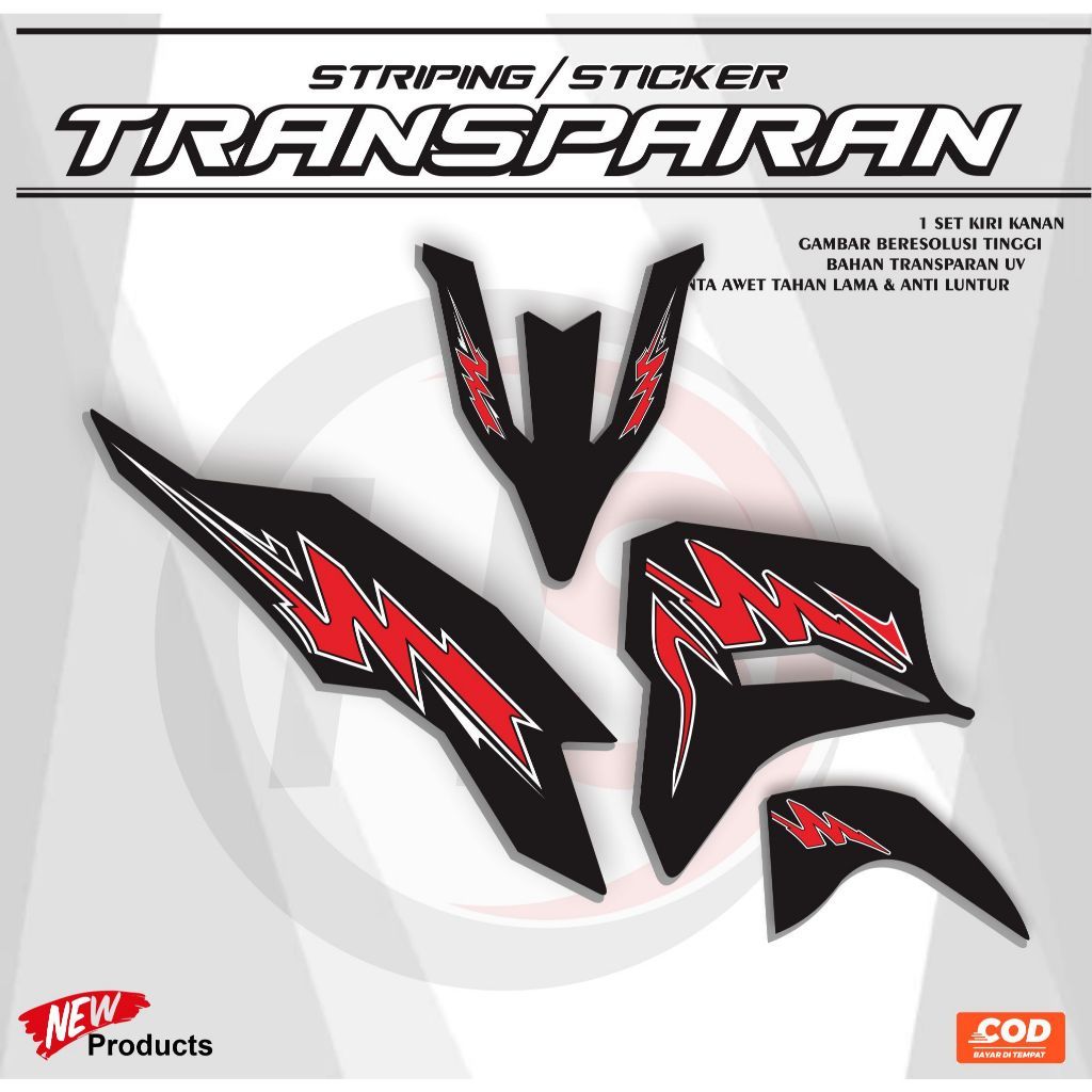 STICKER STRI[PING TRANSPARENT BODY FOR HONDA VARIO LEW NEW GEN 2 ...