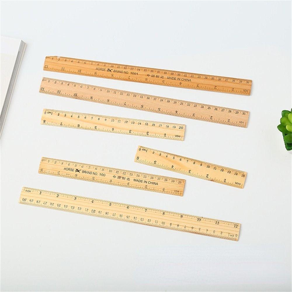 ELMER19B Wooden Rulers Measuring Tool Office Student Teacher Children ...