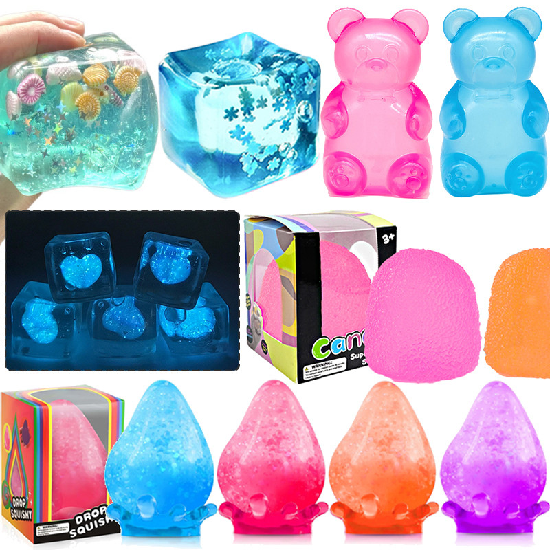 Schylling NeeDoh Nice Cube Frosted Squishy Fidget Toy Ocean Island ...