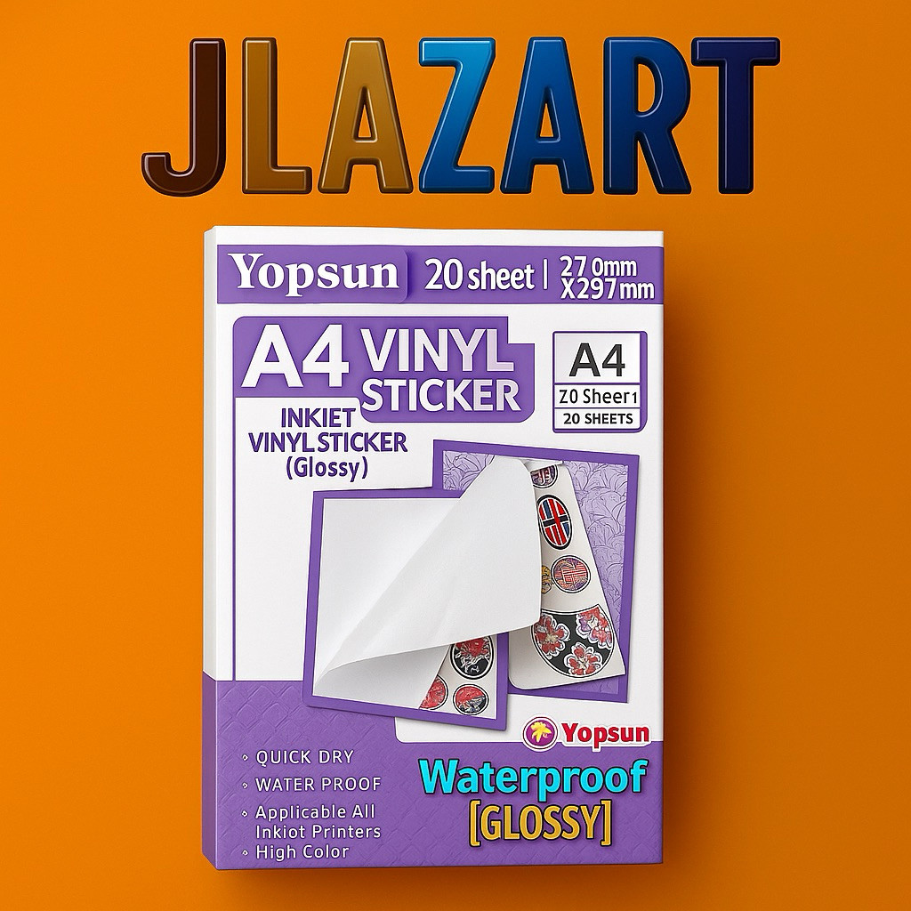 Waterproof Sticker A4 Size 20Sheets per Pack Glossy Sticker Paper A4 ...