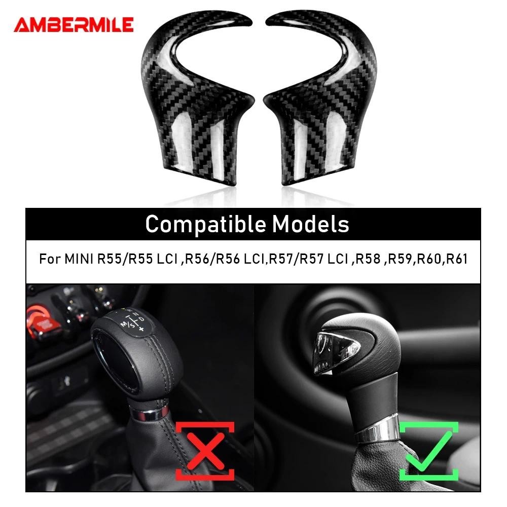 For BMW MINI R55 R56 R57 R58 R59 R60 R61 Real Carbon Fiber Gear Shift ...