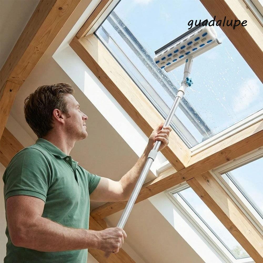 GUADALUPE1 Window Cleaning Tool, High-Rise Telescopic Glass Wiper ...