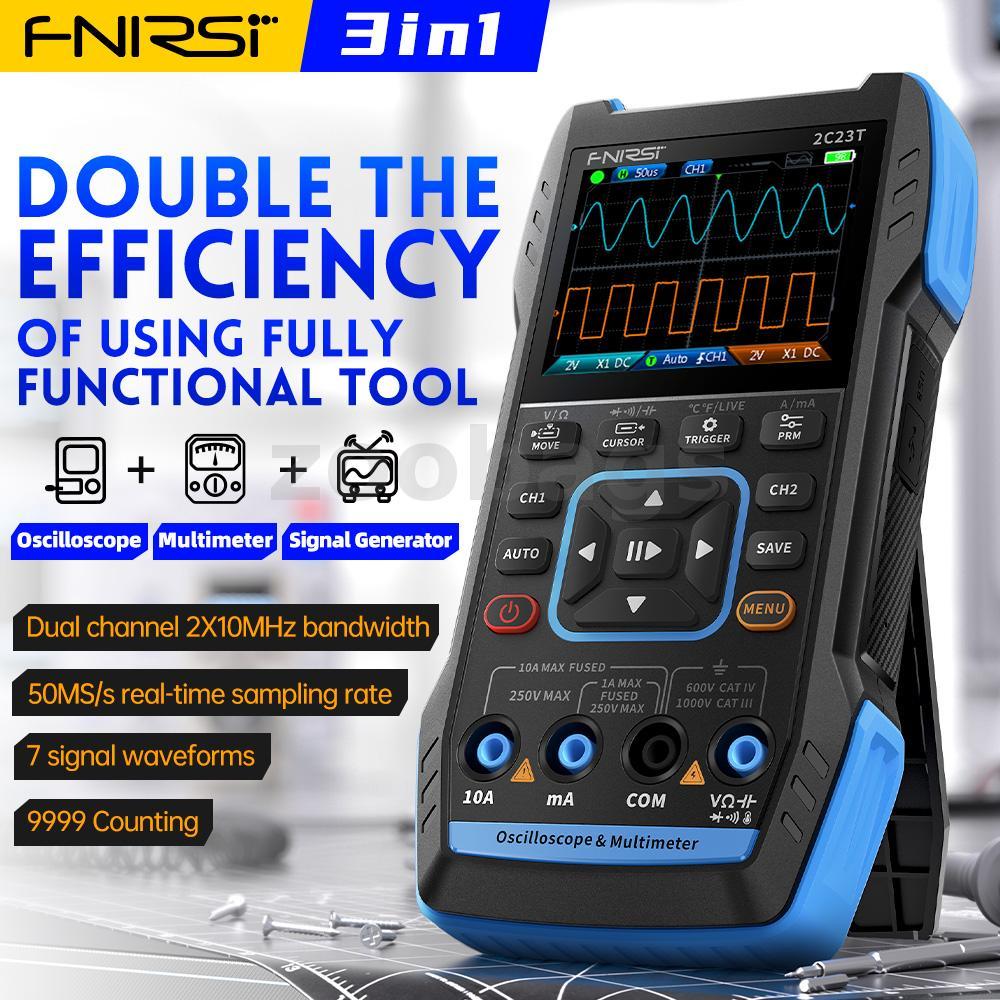 FNIRSI Portable Digital Oscilloscope Multimeter 3-in-1 Dual Channel ...