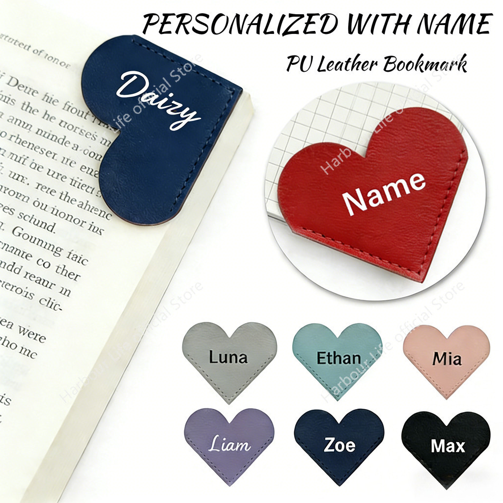 Personalized Gife / PU Leather bookmark / Heart bookmark /Teachers day ...
