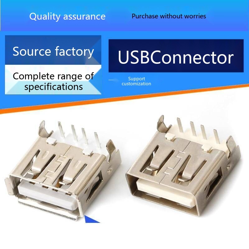 Supply AF Sunken Board USB Female Socket 2.0 Bent Pin 90 Degree Side ...