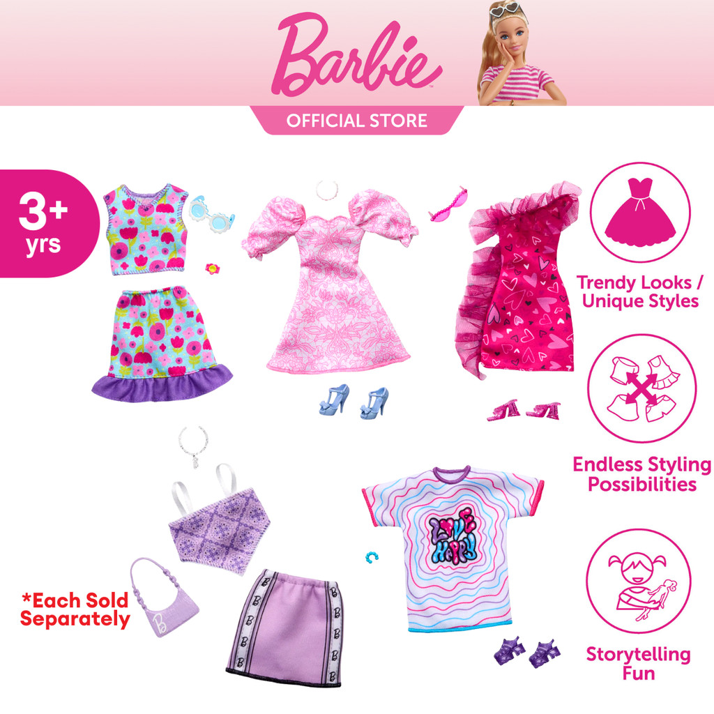 Barbie Complete Looks Fashion Packs with Doll Clothes and Accessories ...