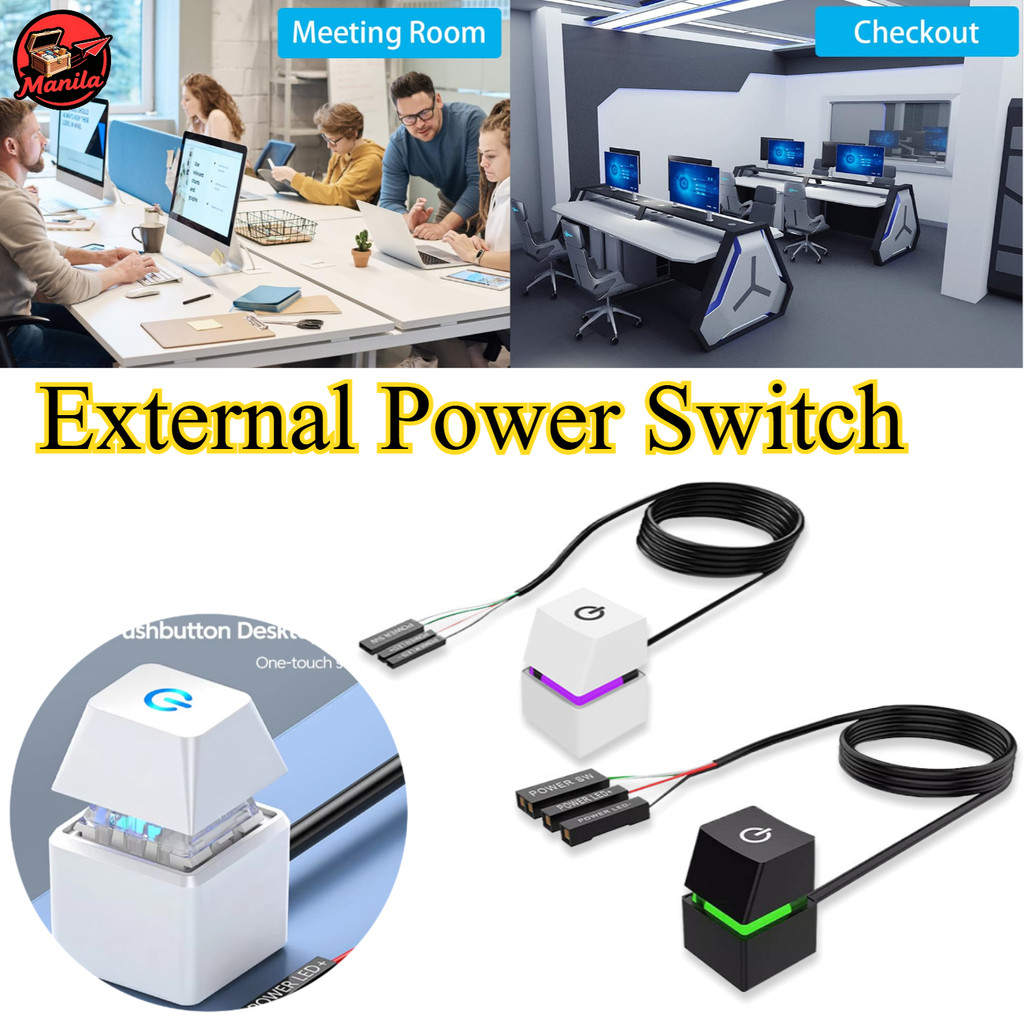 Computer Desktop Switch Blue LED Lights PC Motherboard External Start ...