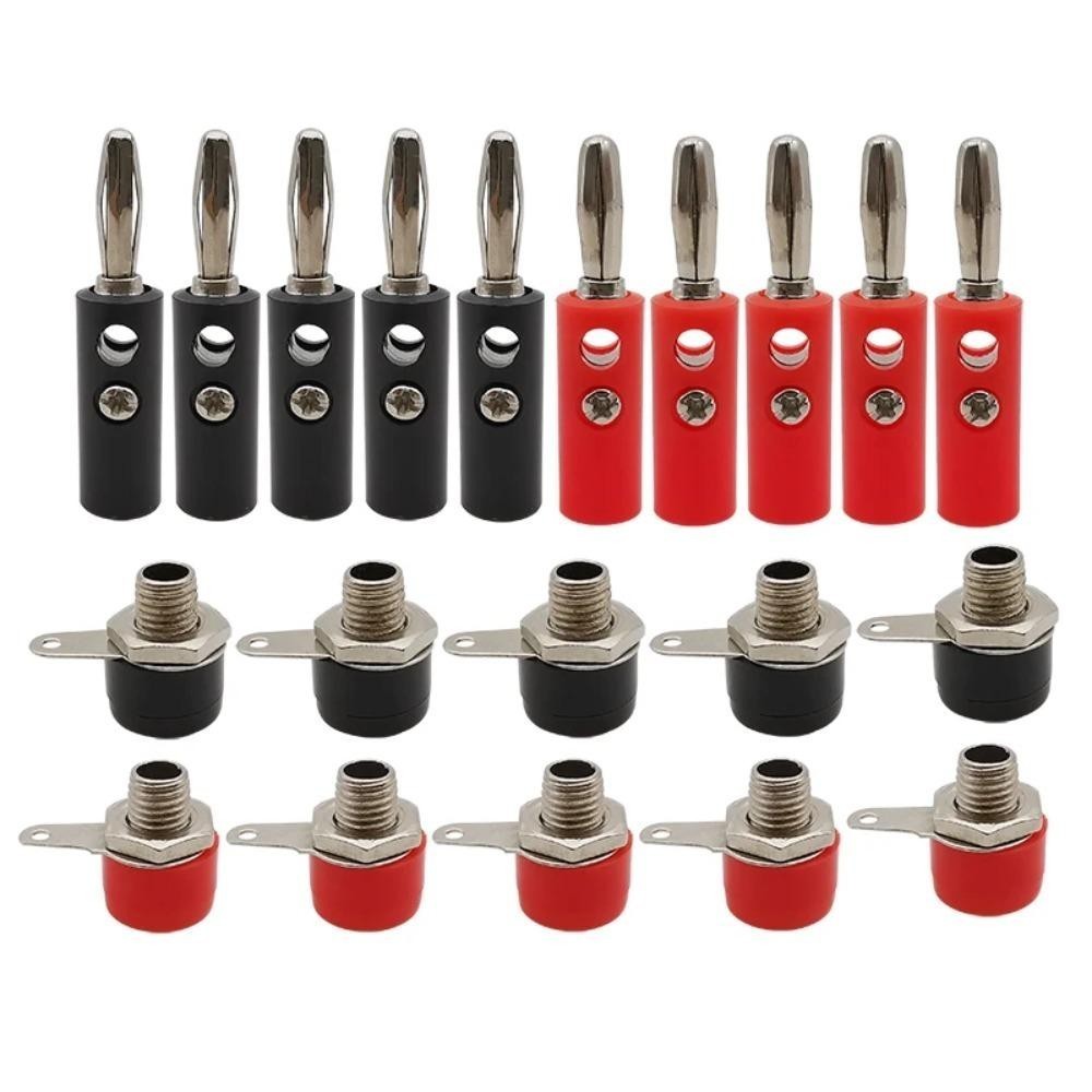 10Pcs Female Male Connector Socket Plug 4mm Banana Socket Female Insert ...