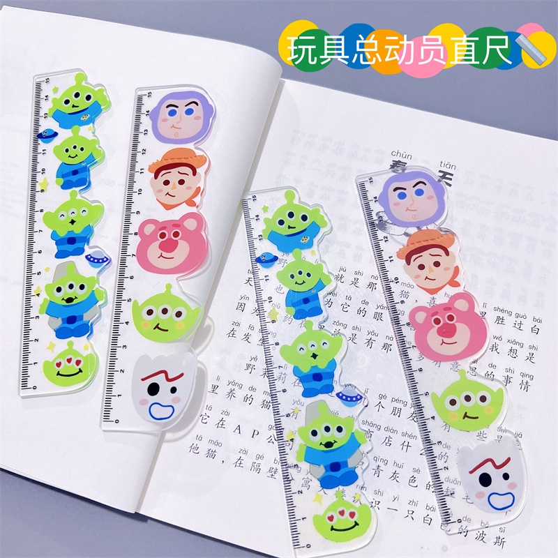 Acrylic Ruler Toy Story Buzz Lightyear Three-Eyed Strawberry Bear ...