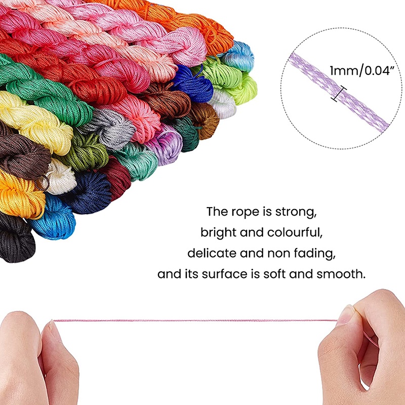 24m 1mm Nylon Bead Cord Beading Rope String Thread Chinese Knotting ...