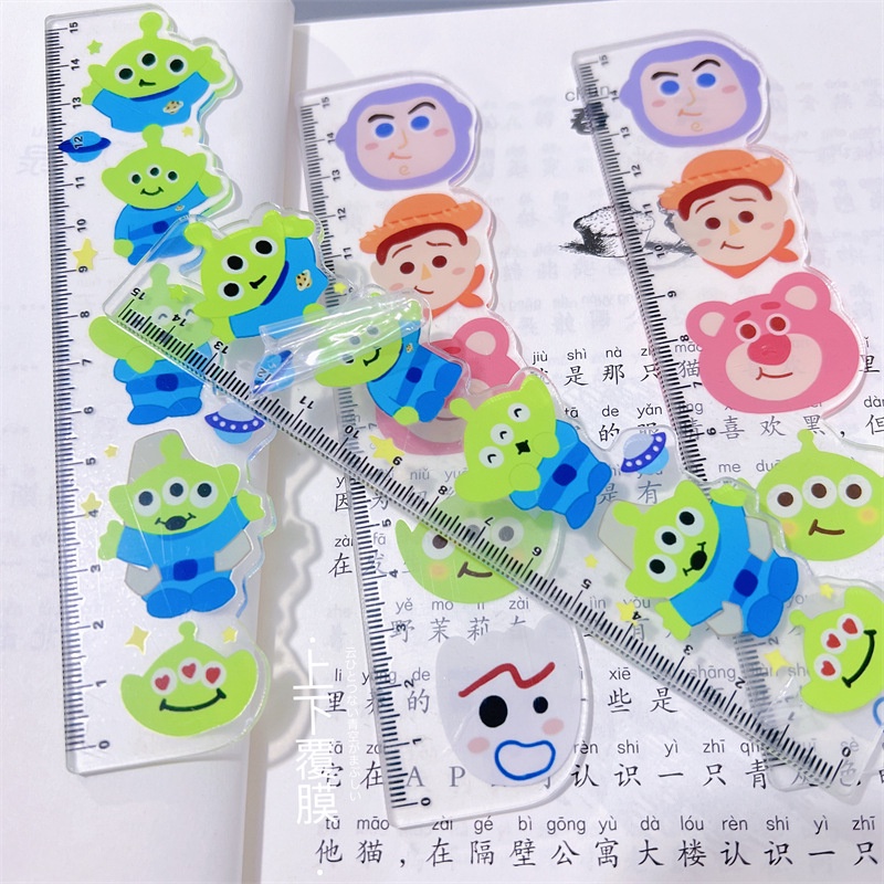 Acrylic Ruler Toy Story Buzz Lightyear Three-Eyed Strawberry Bear ...