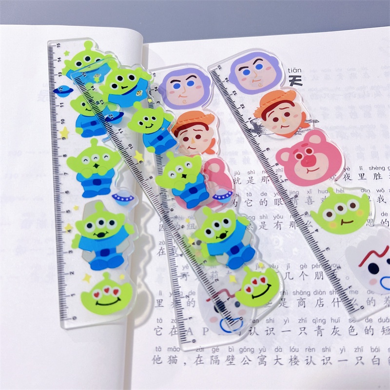 Acrylic Ruler Toy Story Buzz Lightyear Three-Eyed Strawberry Bear ...
