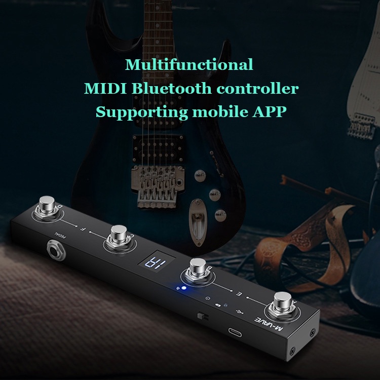 Controller MIDI A Pedale M-VAVE Chocolate Plus Con 4 Pulsanti, Struttura In Metallo, USB, Batteria 300mAh, 12h Autonomia