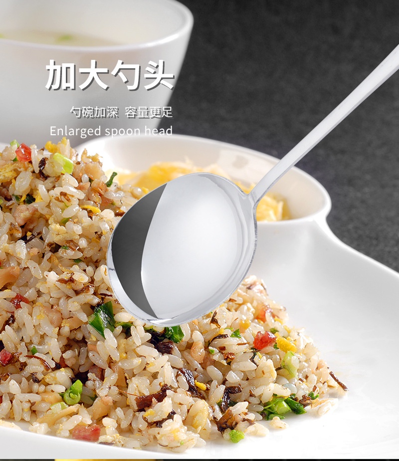 Stainless Steel Public Spoon Extended Handle Salad Fork Colander Buffet ...