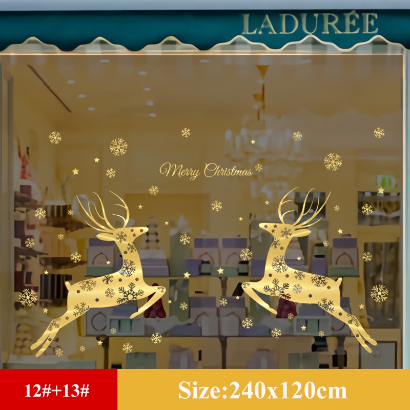 Large Gold Glass Sticker For Window Christmas Glass Sticker For Door ...