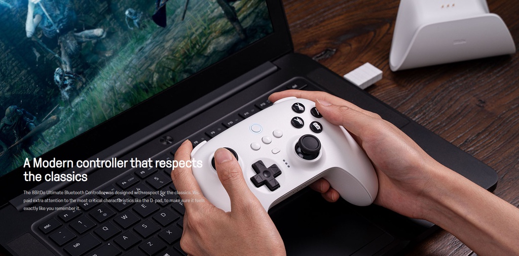 8BITDO Ultimate Bluetooth Controller (Switch/Windows) (White Edition ...
