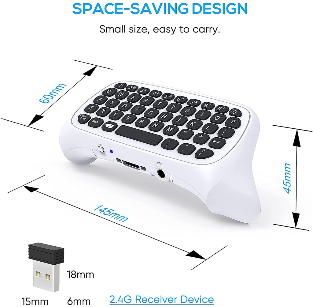 Wireless Keyboard for Xbox Series X/S Controller 2.4Ghz Mini Keyboard ...