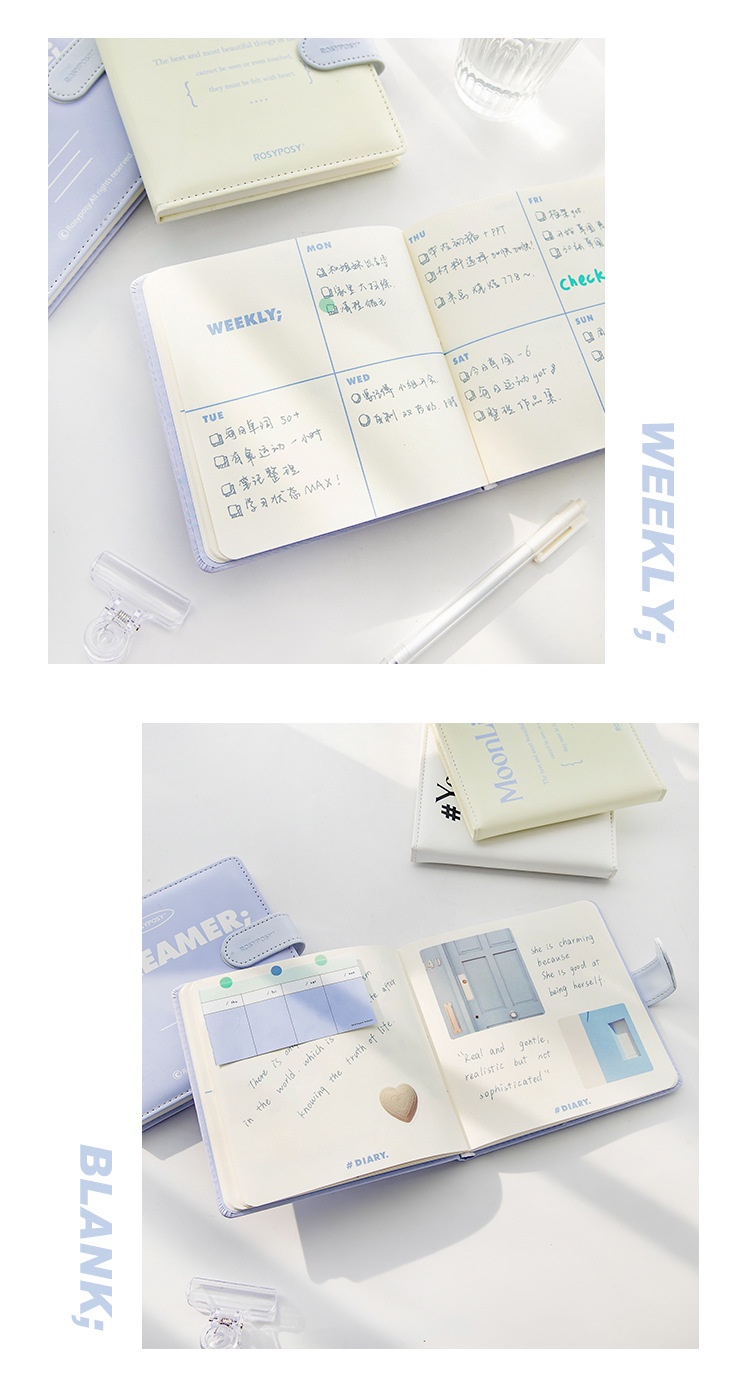 Cdaily|Simple ins Style Notebook Square pu Magnetic Buckle ...