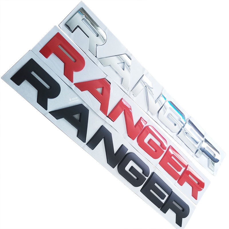 1 x ABS Black/Red/Silver RANGER Logo Car Auto Trunk Lid Emblem Badge ...